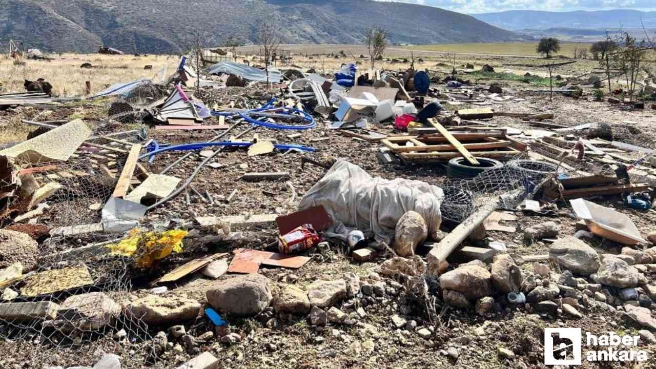 Ayaş'taki fırtınada hasar gören bölgenin son hali görüntülendi