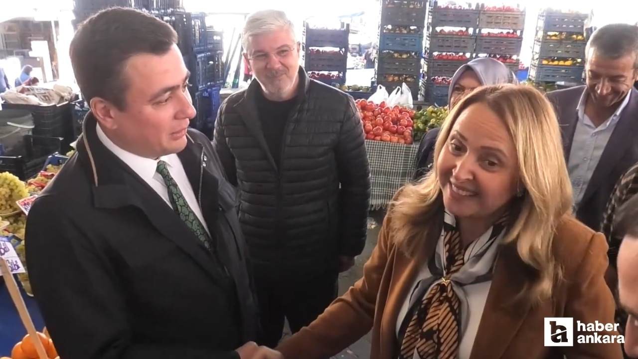 Semra Dinçer ve Osman Gökçek pazarda karşılaştı
