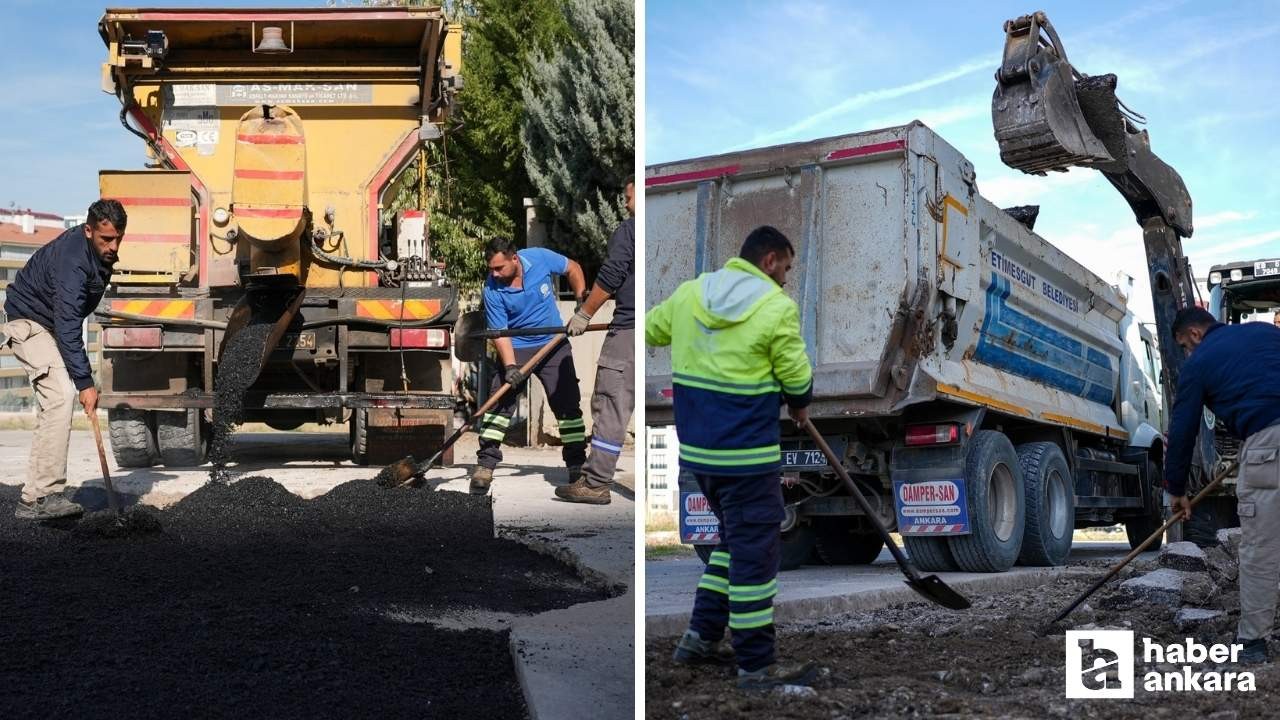 Etimesgut Belediyesi asfalt çalışmalarını hız kesmeden sürdürüyor