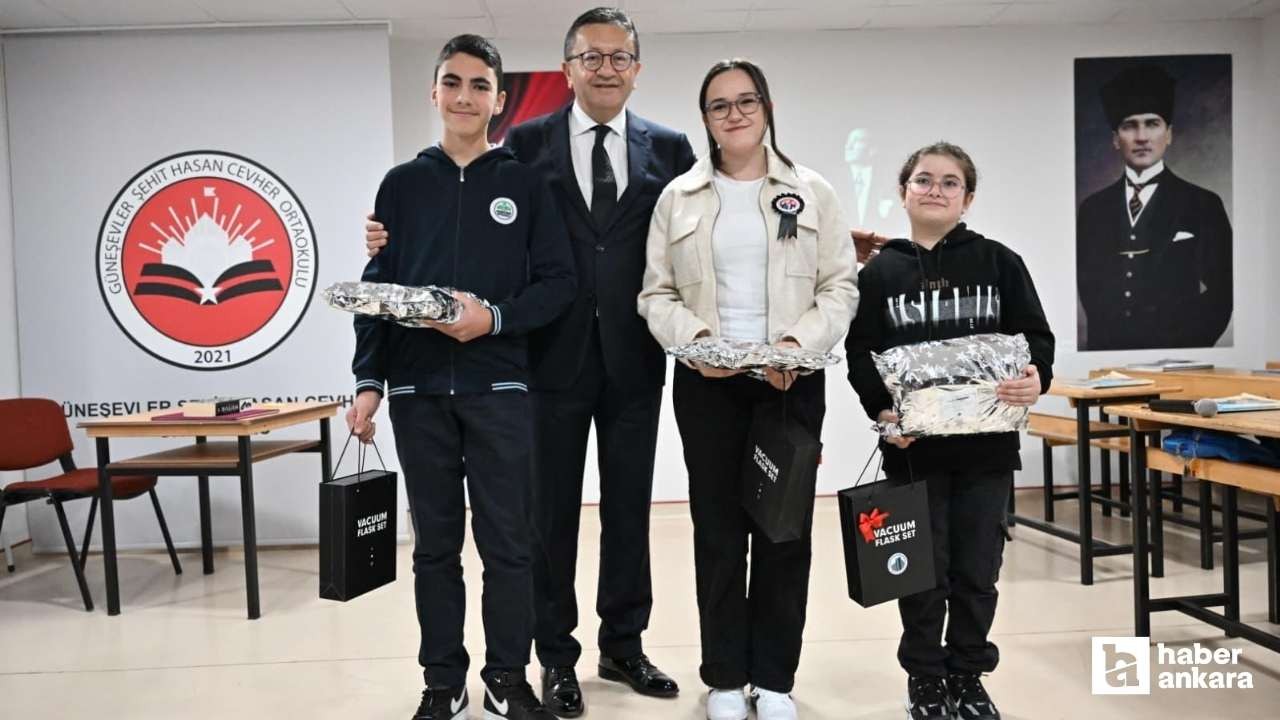 Altındağ Belediyesi'nin yarışmasında başarılı öğrenciler ödüllendirildi