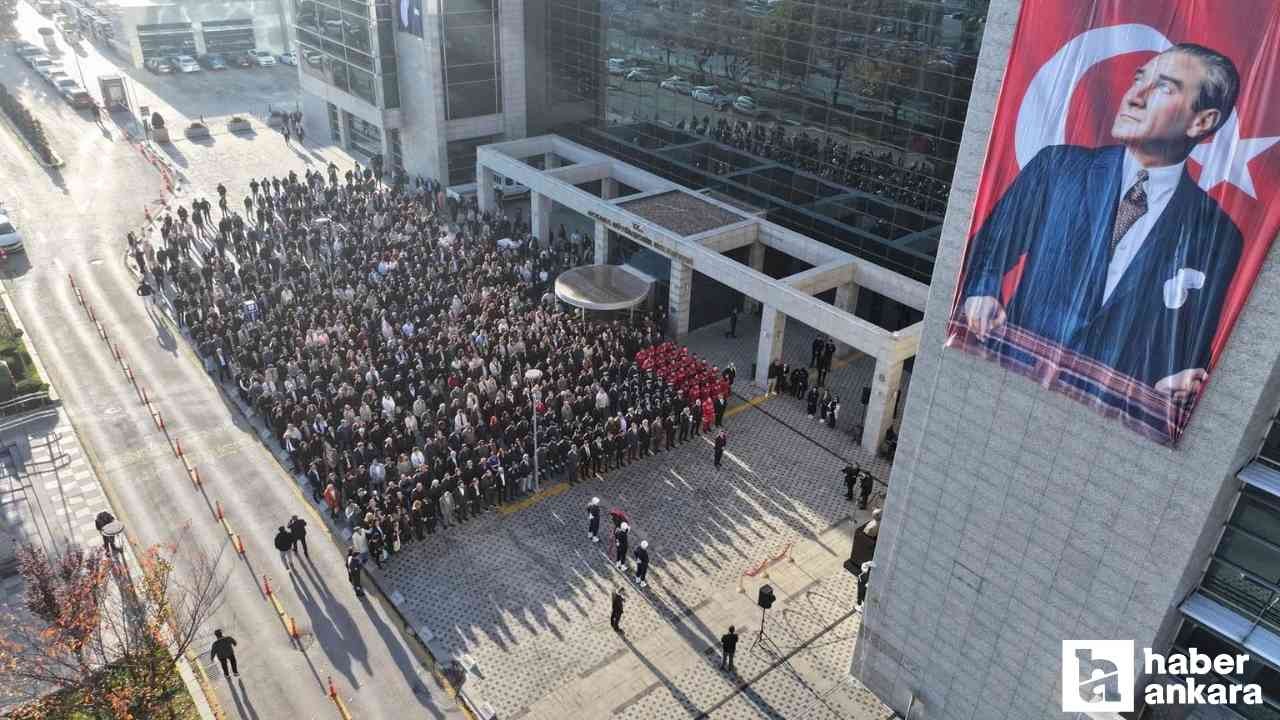Ankara Büyükşehir Belediyesi önünde Atatürk için anma töreni düzenlendi