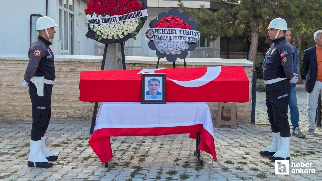 Ankara'da kalp krizinden vefat eden polis memuru son yolculuğuna uğurlandı