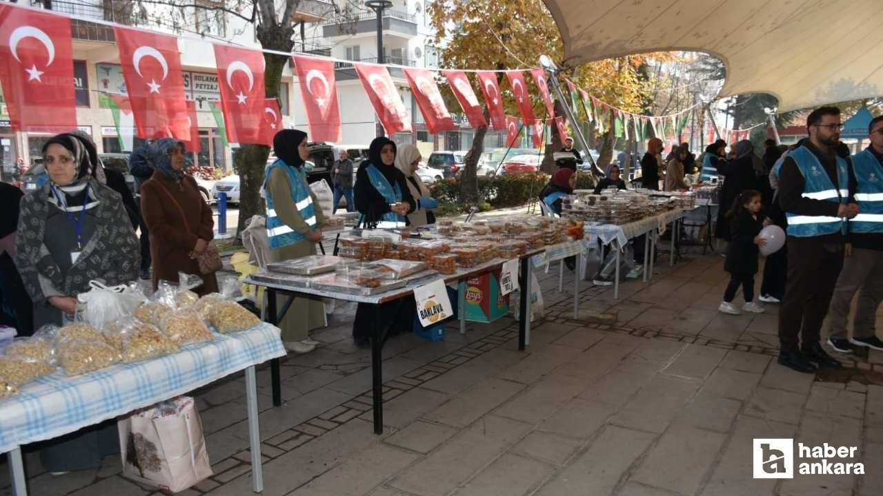 Kahramankazan'da Gazze'ye yardım için hayır çarşısı açıldı