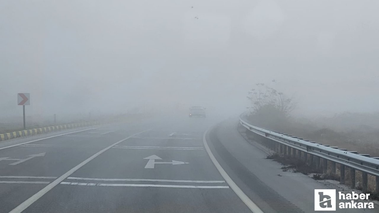 Çankırı Ankara karayolunda yoğun sis!