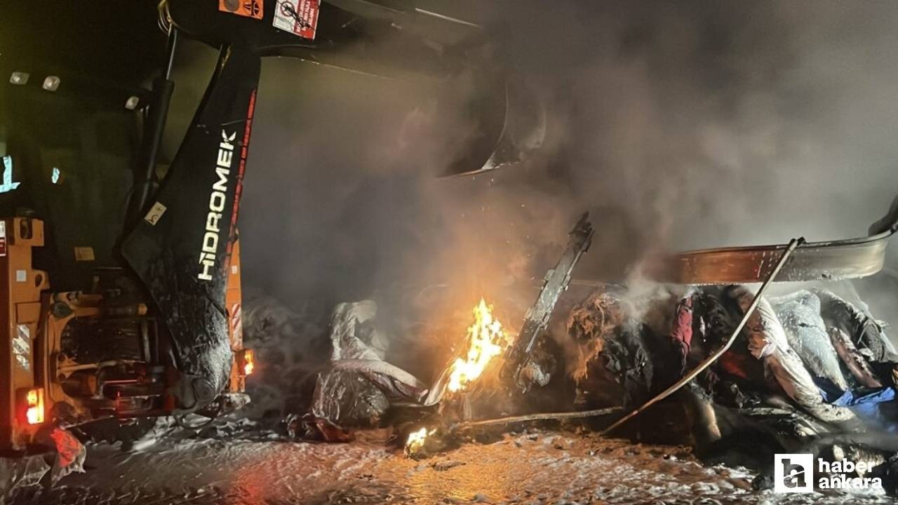 D-100 kara yolunun Ankara istikametinde tır yangını!