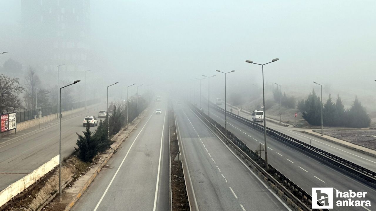 Kırıkkale-Ankara kara yolunda yoğun sis etkili oldu!