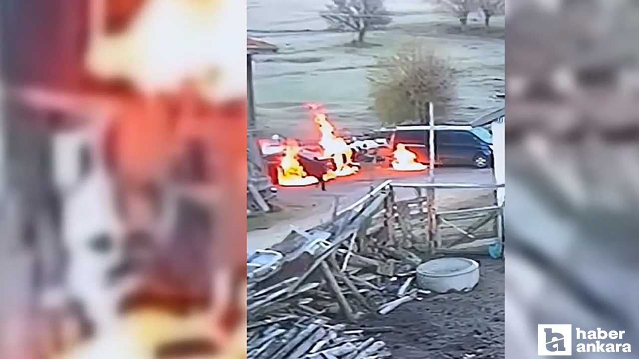 Çamlıdere'de mahalle muhtarı ile oğluna ait 4 araç kundaklandı