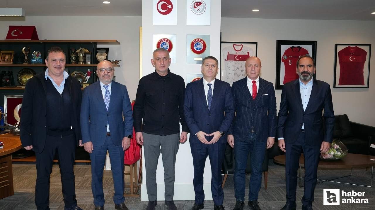 Gençlerbirliği Başkanı Arda Çakmak, TFF Başkanı Hacıosmanoğlu'nu ziyaret etti