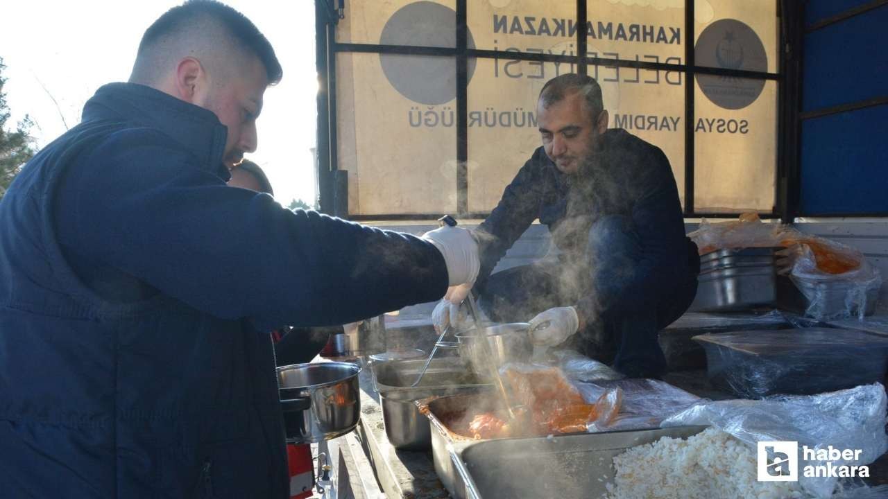 Kahramankazan Belediyesi yapılan yemek bağışını ihtiyaç sahiplerine ulaştırdı