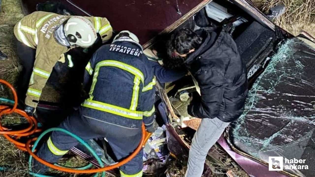 Kırıkkale'de şarampole devrilen otomobilde aynı aileden 4 kişi yaralandı