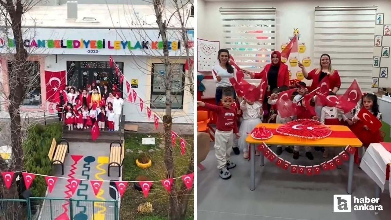 Sincan Belediyesi'nin kreşlerinde ilk ders zili bayrak sevgisiyle çaldı