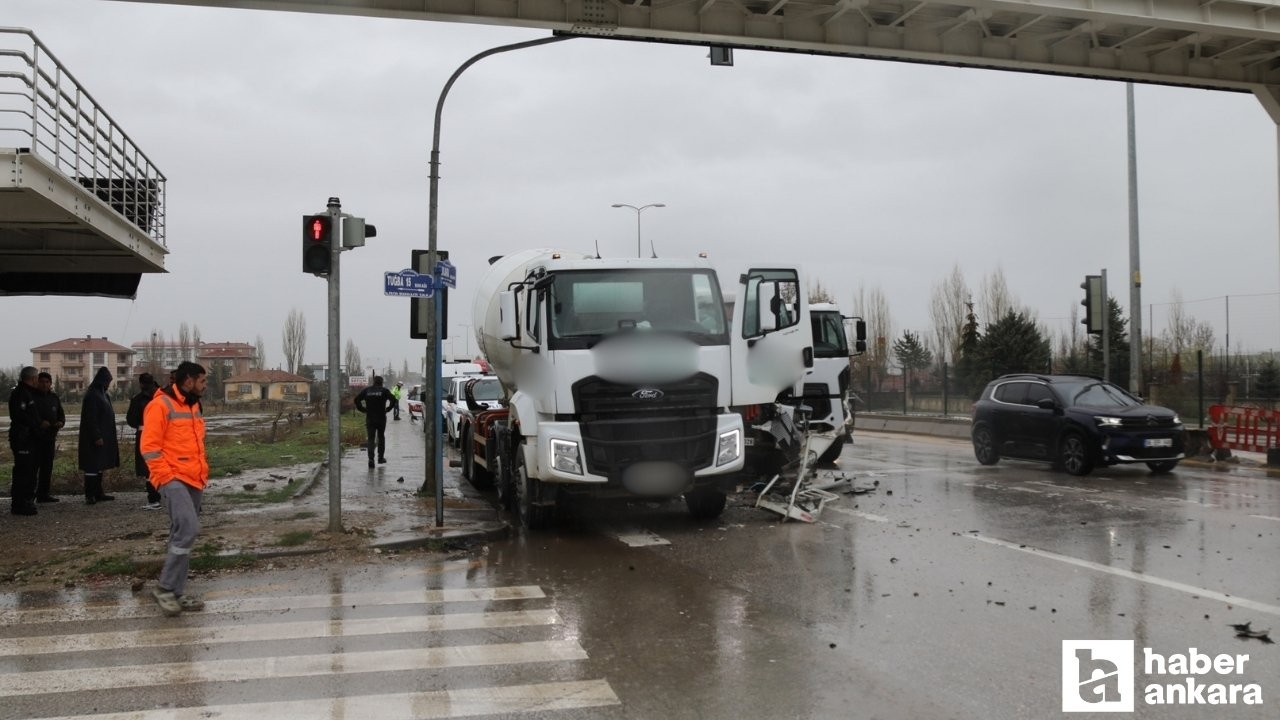 Çubuk'ta üç beton mikseri kazaya karıştı: 1 yaralı