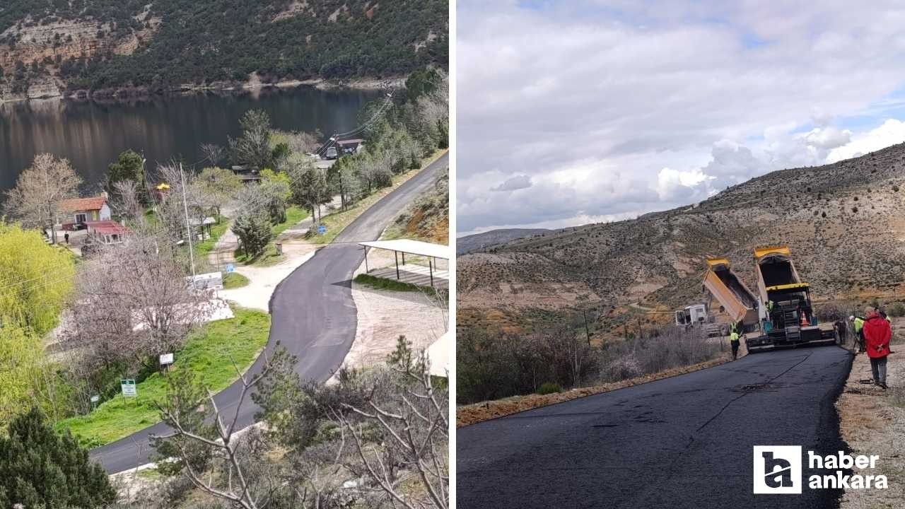 ABB, Nallıhan'da mesire yerinin yoluna sıcak asfalt serimi gerçekleştirdi