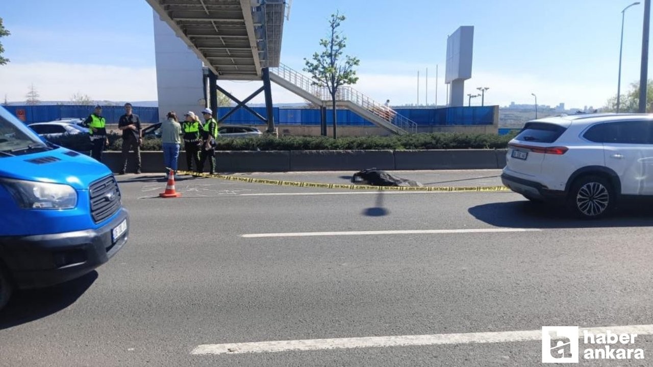 Yenimahalle'de üst geçitten düşen işçiyi otomobil ezdi: Olay yerinde hayatını kaybetti