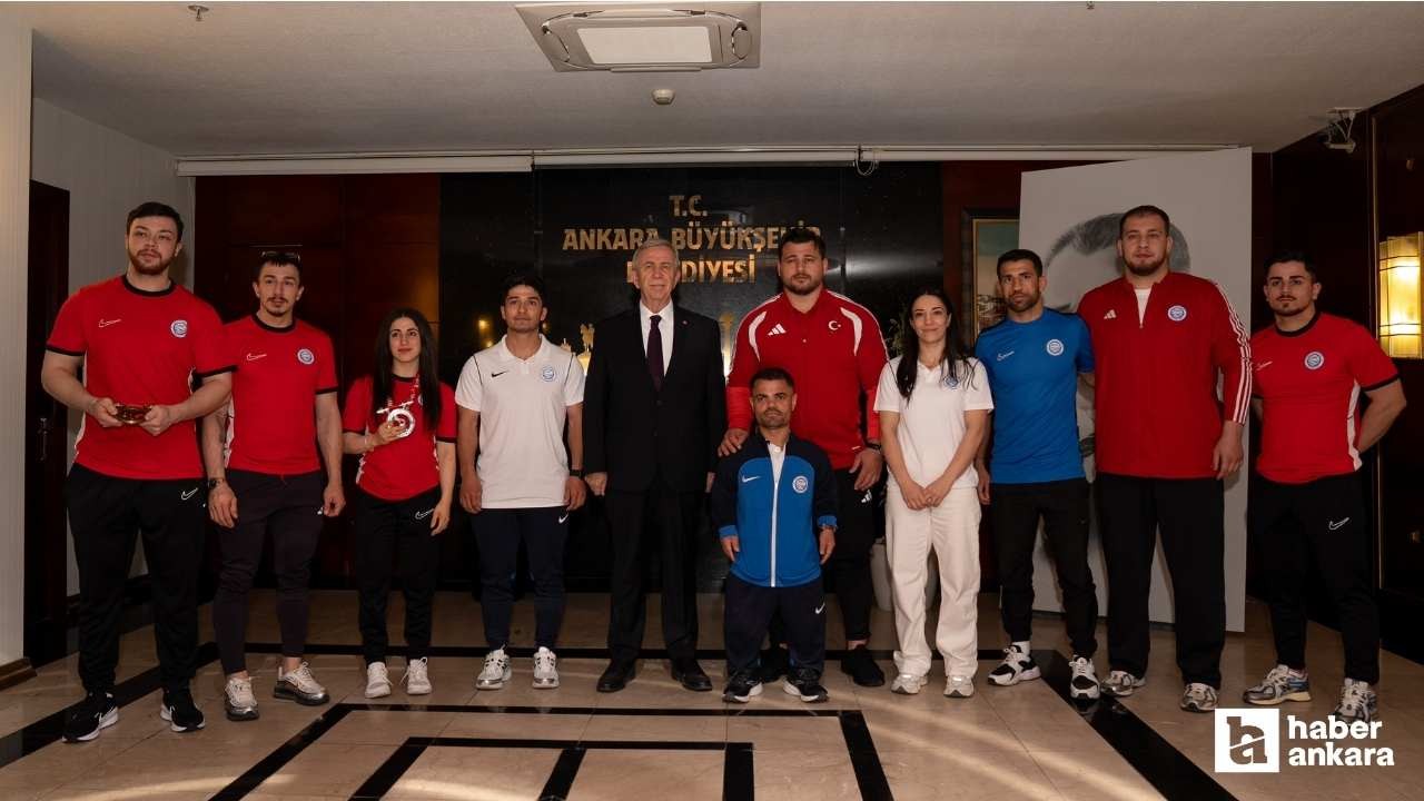 Mansur Yavaş, ASKİ Spor'un Avrupa'da madalya kazanan milli sporcularını kabul etti