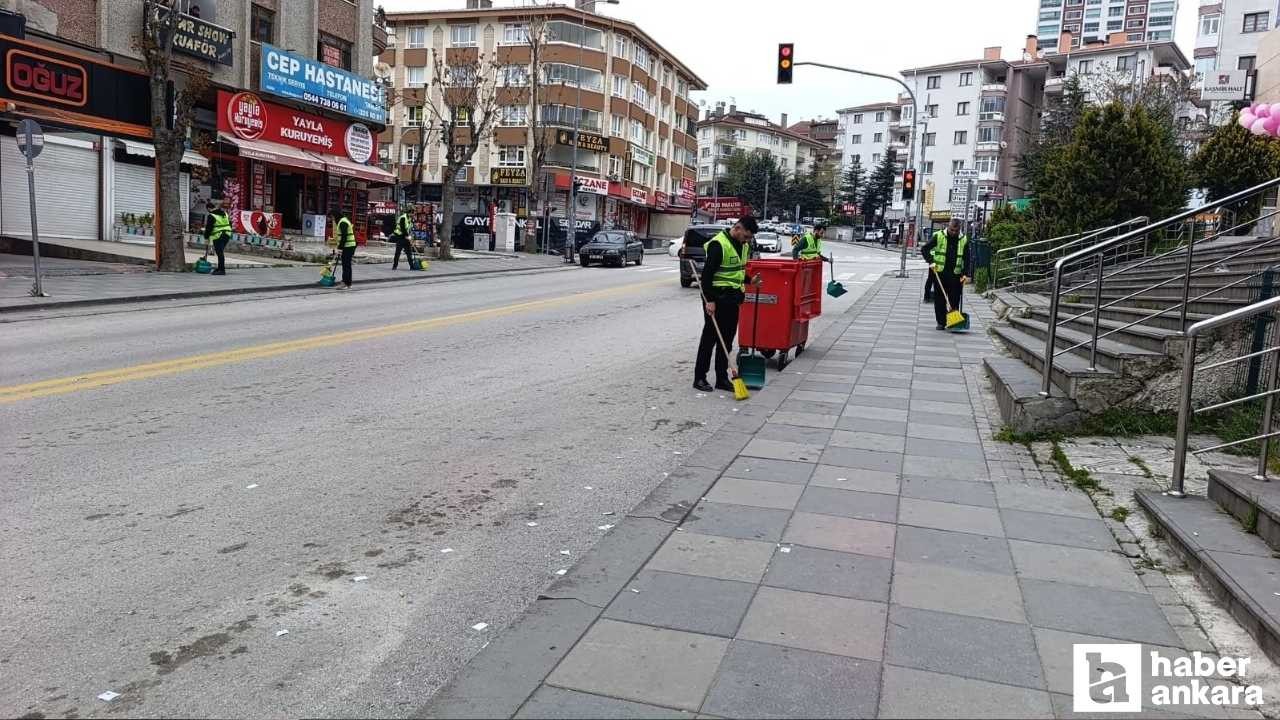 Pursaklar Belediyesinden ilçe genelinde temizlik mesaisi