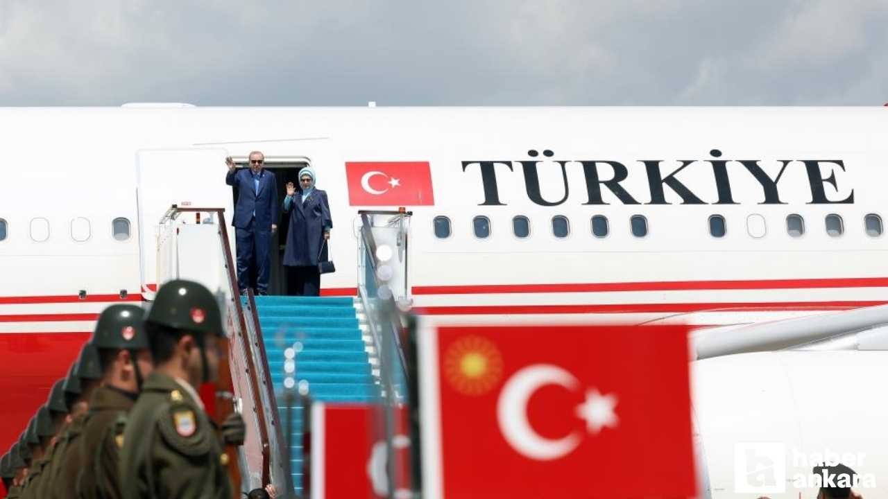 Cumhurbaşkanı Erdoğan, Ankara'dan Kazakistan'a gitti