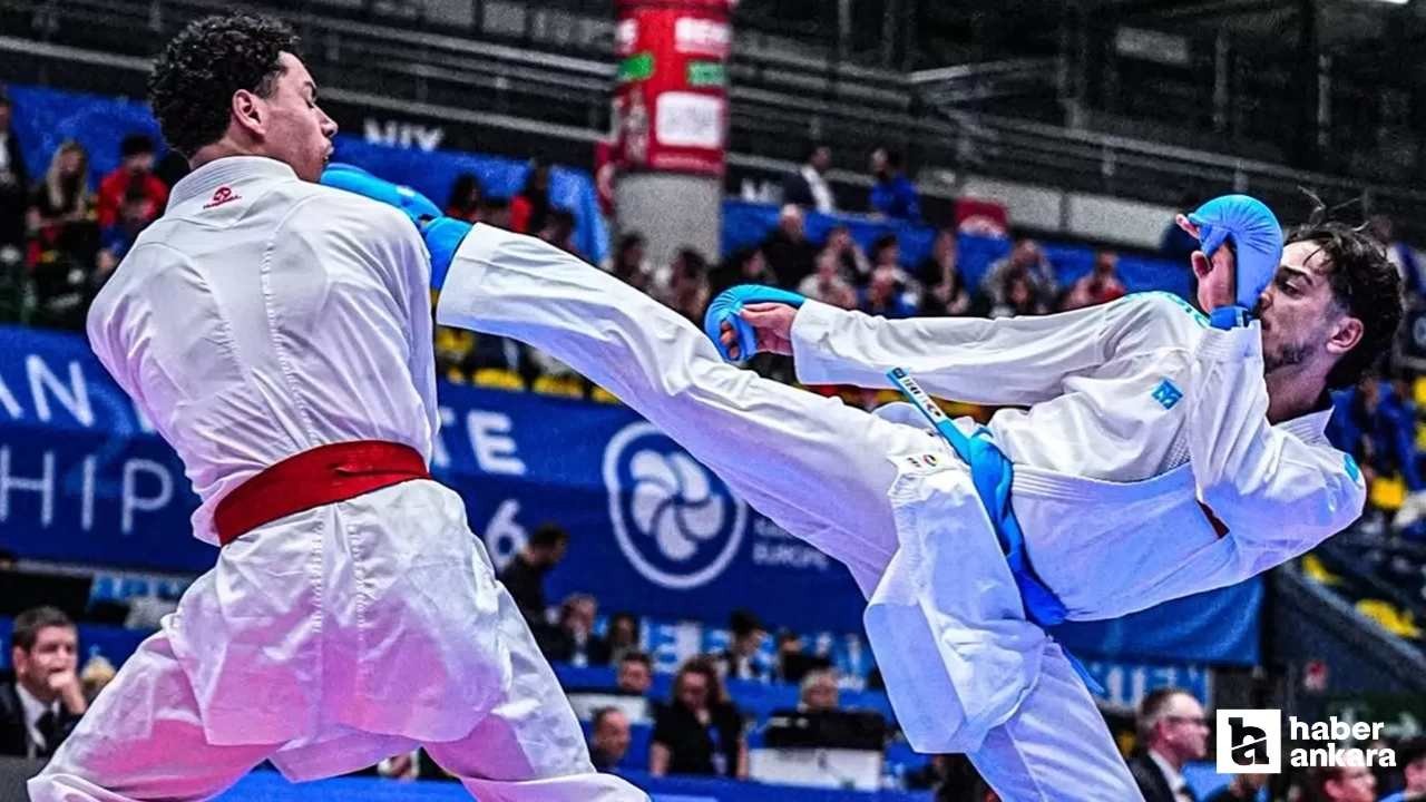 Avrupa Karate Şampiyonası'nda milli sporcular madalyaya koşuyorlar