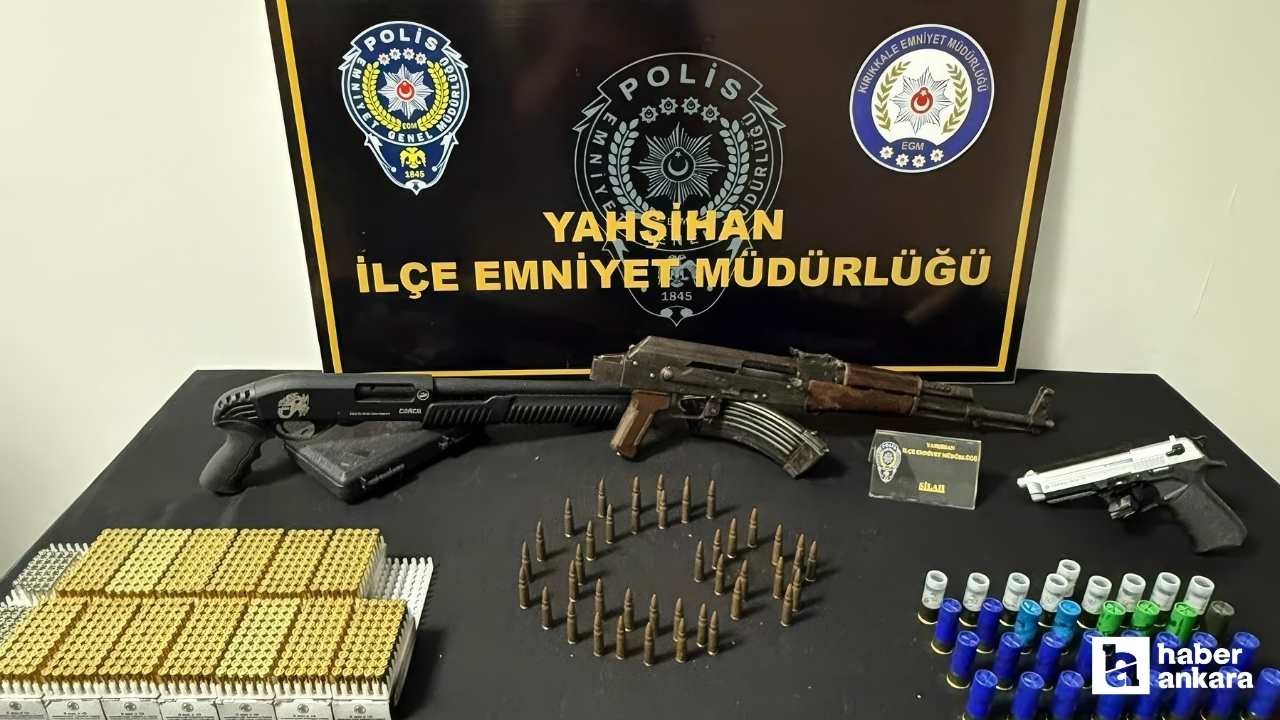 Kırıkkale’de çatıya gizlenen çuvaldan çıkan silah polisleri bile şaşırttı