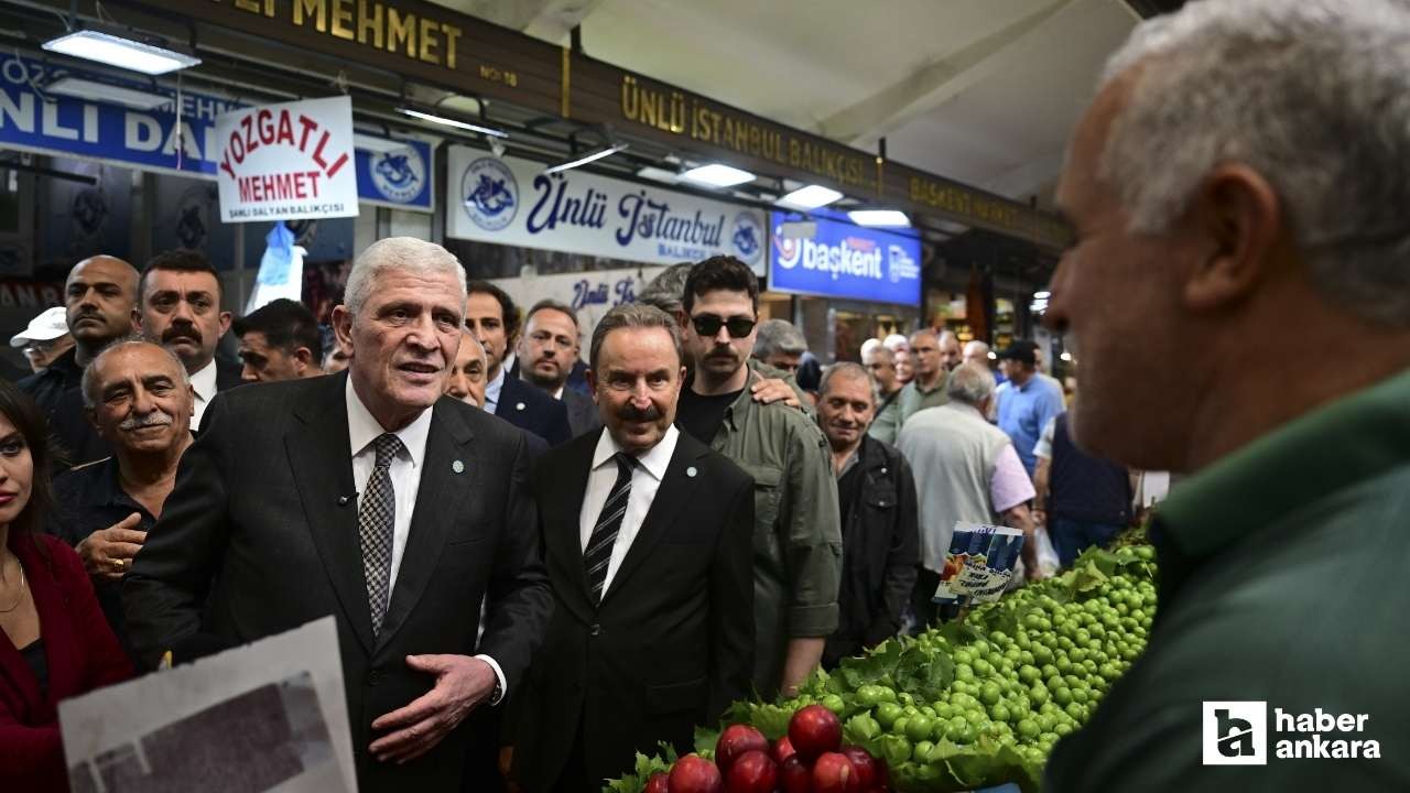 İYİ Parti Genel Başkanı Müsavat Dervişoğlu, Ulus'ta esnaf zi