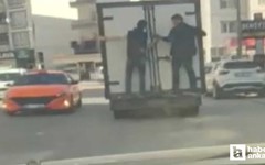 Sincan'da gençlerin tehlikeli yolculuğu kameralara yansıdı!