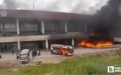 Çubuk'ta pazar yerinde çıkan yangını itfaiye söndürdü
