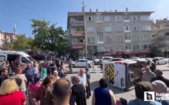 Keçiören'de trafik kazası: Öğrenci servisi devrildi!