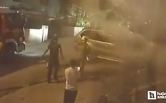 Etimesgut'ta hareketli anlar! Seyir halindeki araçta yangın çıktı!