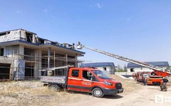 Gölbaşı'nda inşatta çıkan yangın panik yarattı
