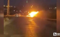 Gölbaşı'nda seyir halindeki araçta çıkan yangın korkuttu