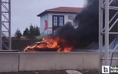 Pursaklar'da korkutan araç yangını!