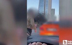 Çankaya’da taksi şoförünün araca saldırması kamerada!