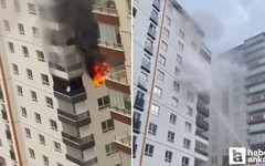 Mamak'taki bir apartmanda çıkan yangında mahsur kalan anne ve oğlu kurtarıldı