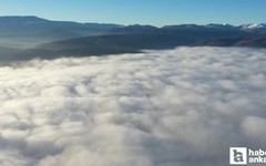 Ankara-İstanbul arası etkili olan sis dronla görüntülendi