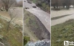 Başkentte etkili olan sağanak yağış dereleri taşırdı!