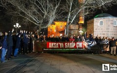 Mescid-i Aksa'nın ibadete kapatması Ankara'da protesto edildi