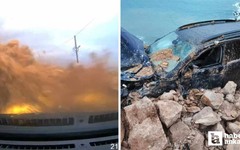 Mersin-Antalya yolunda heyelan araç kamerasına yansıdı