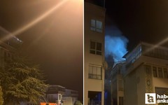 Polatlı'da bir binanın çatı katında yangın çıktı