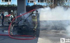 Altındağ'da seyir halindeki kamyonette yangın çıktı