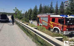 Elmadağ'da seyir halindeki araçta korkutan yangın