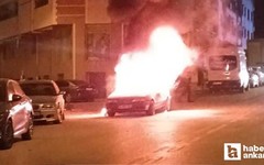 Elmadağ’da seyir halindeki araç alev alev yandı!