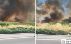 Yenimahalle'de çıkan yangına havadan ve karadan müdahale sürüyor