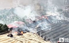 Sincan'da ekili arazideki yangın evlere sıçradı