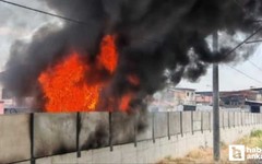 Sincan'da boş arazide çıkan yangın tren istasyonuna sıçradı