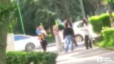 Mamak'ta 4 kız saç saça baş başa kavga etti