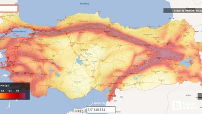 AFAD Deprem Tehlike Haritasında Ankara'da bulunan diri faylar!