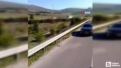 Ankara Çevreyolunda iki sürücü arasında yol verme tartışması