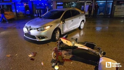 Polatlı'da otomobil ile motosiklet çarpıştı, 1 kişi yaralandı