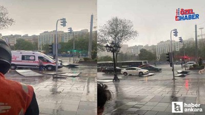 Kızılay'da şiddetli fırtına hayatı olumsuz etkiledi