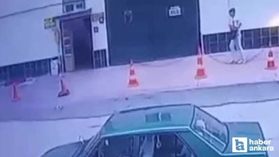 Polatlı'da apartmandaki ayakkabı hırsızlığı güvenlik kamerasında